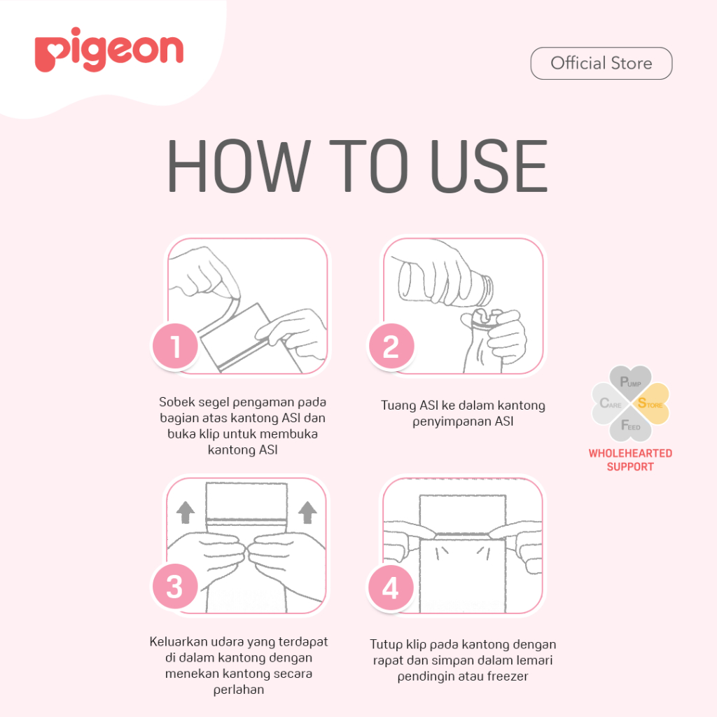 Kantong ASI PIGEON BreastMilk Storage Bag Anti Bocor Klip Ganda Ukuran 120ml atau 180ml Foto 4