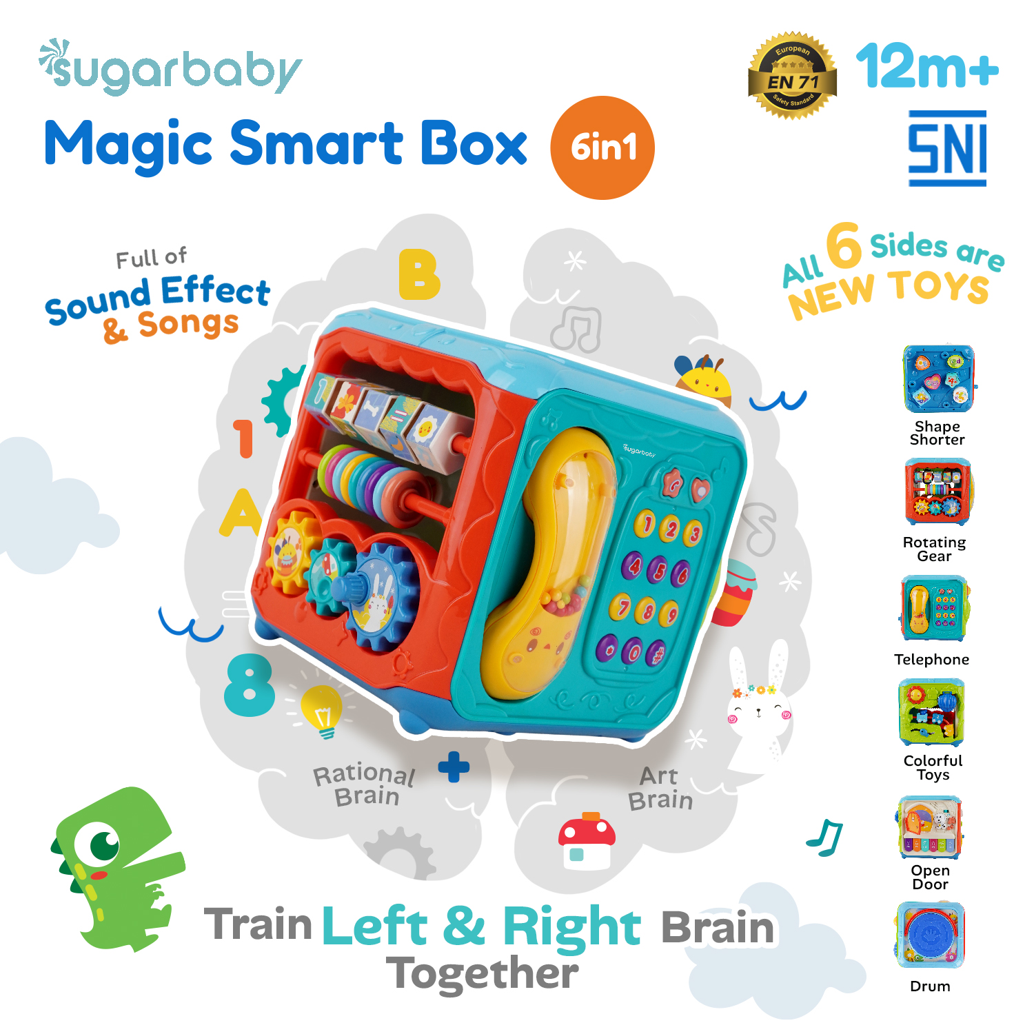 Mainan Edukasi Sugarbaby Magic Smart Box 6in1 Montessori Busy Box Sensorik & Motorik Bayi Foto 5
