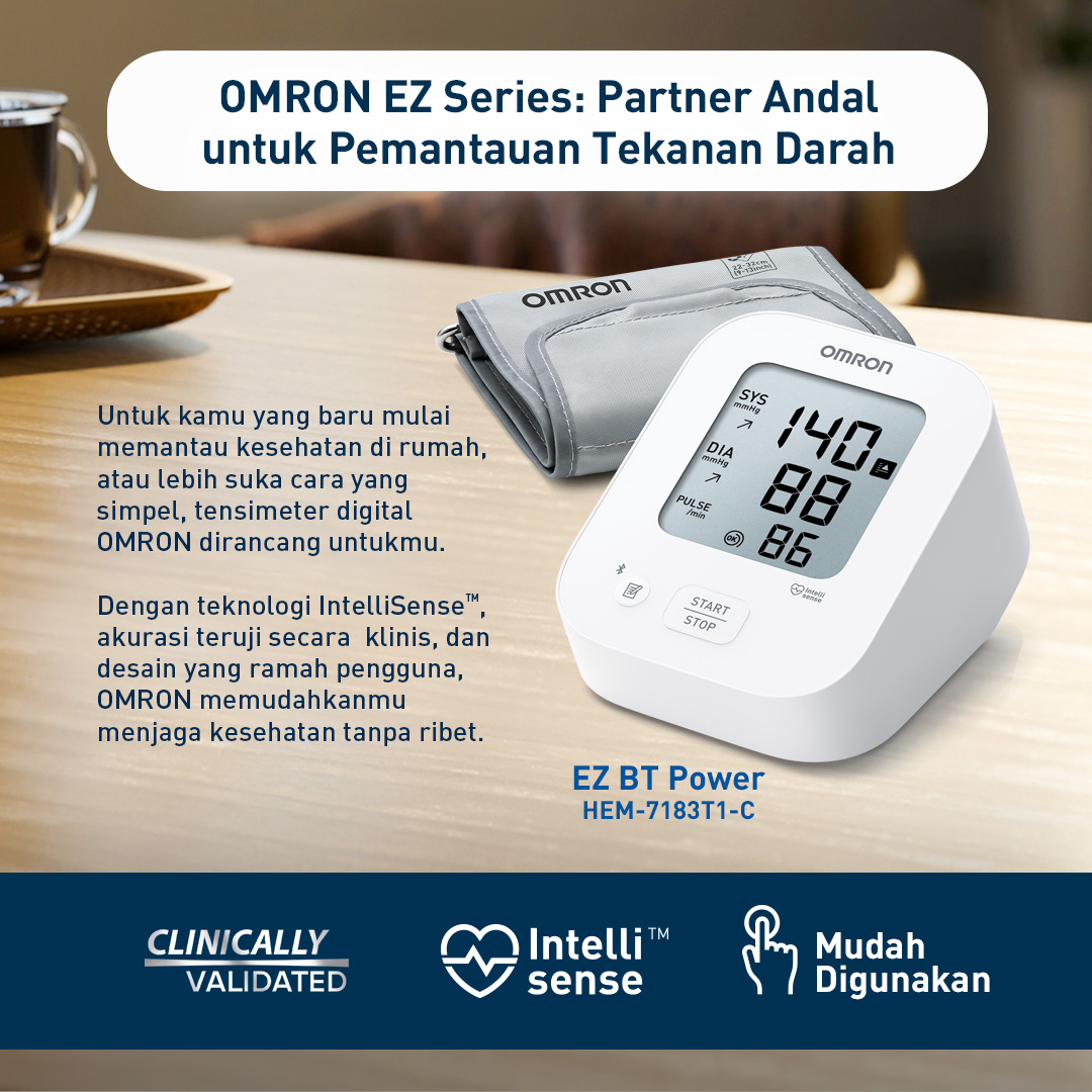 Omron Tensimeter Digital HEM-7183T1-C Bluetooth IntelliSense AC Adaptor Foto 6