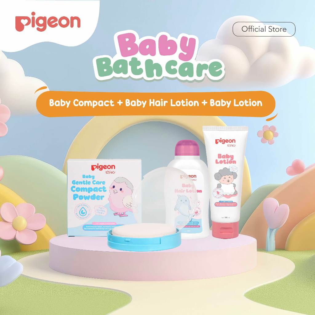 Pigeon Paket Hemat Baby Lotion, Hair Lotion & Powder Cake Aroma Citrus Lavender Foto 2