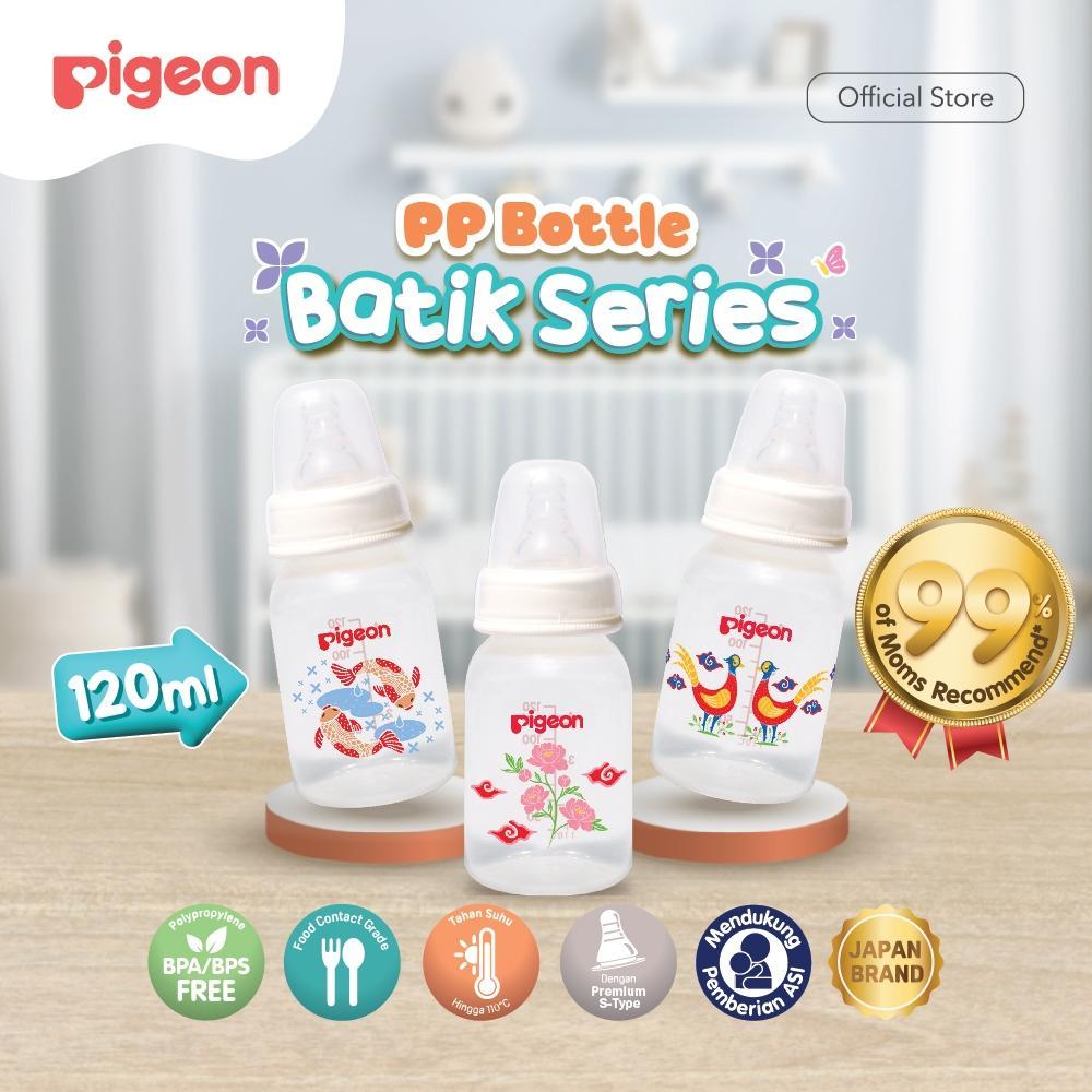 Pigeon Botol Susu SlimNeck PP RP 120ml Batik Ayam Pegar Nipple S-Type Anti Kolik