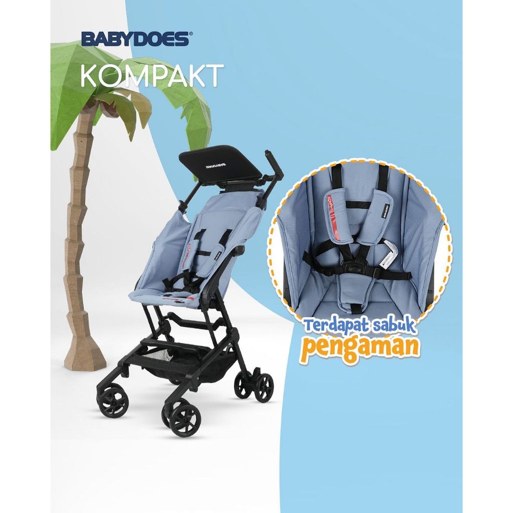 Babydoes Stroller Kompakt Cabin Size Ringan 6kg Portable untuk Newborn sampai 20kg Foto 5
