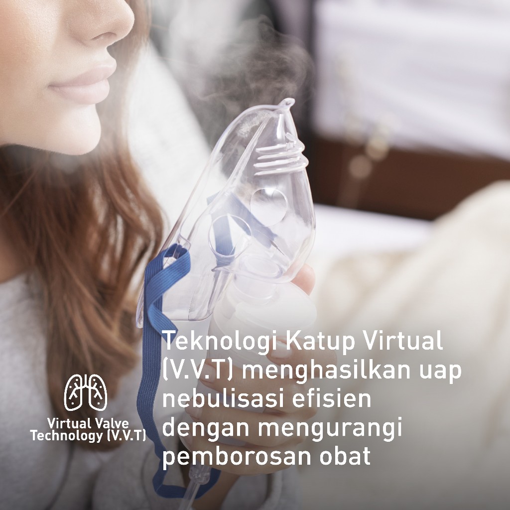 Omron Nebulizer NE-C28 Compressor Alat Terapi Pernapasan Teknologi VVT Foto 2