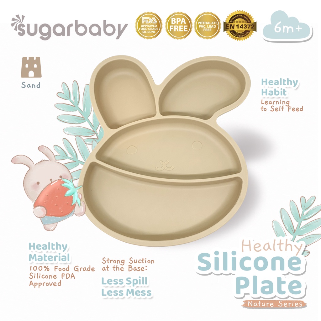 Piring Silikon Bayi Sugarbaby Healthy Silicone Plate Nature Series Food Grade FDA Foto 8