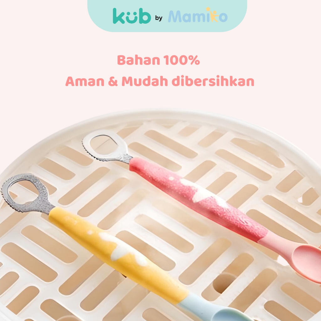 Sendok MPASI Bayi KUB 3 in 1 Multifunctional Puree Spoon Stainless Steel & Silicone Foto 4