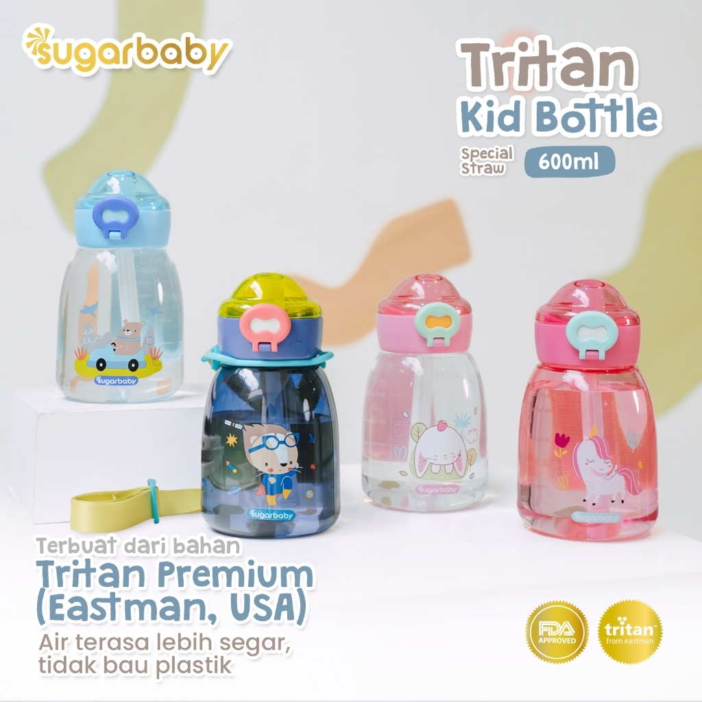 Sedotan Pengganti Sugarbaby Tritan Kid Bottle 600 ml Replacement Straw Botol Minum Anak Foto 3