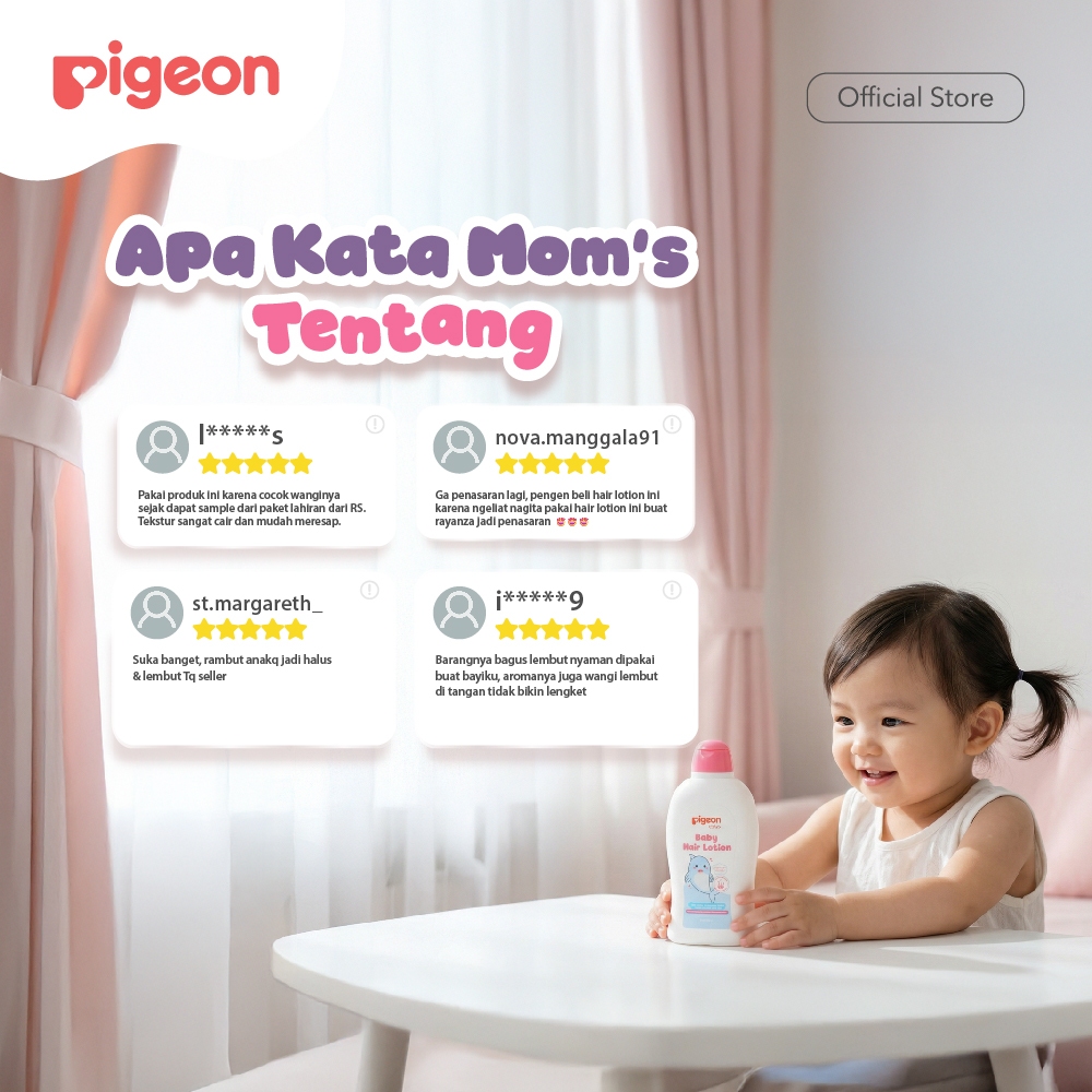 PIGEON Baby Hair Lotion Hypoallergenic Losion Rambut Bayi Halal BPOM Foto 4
