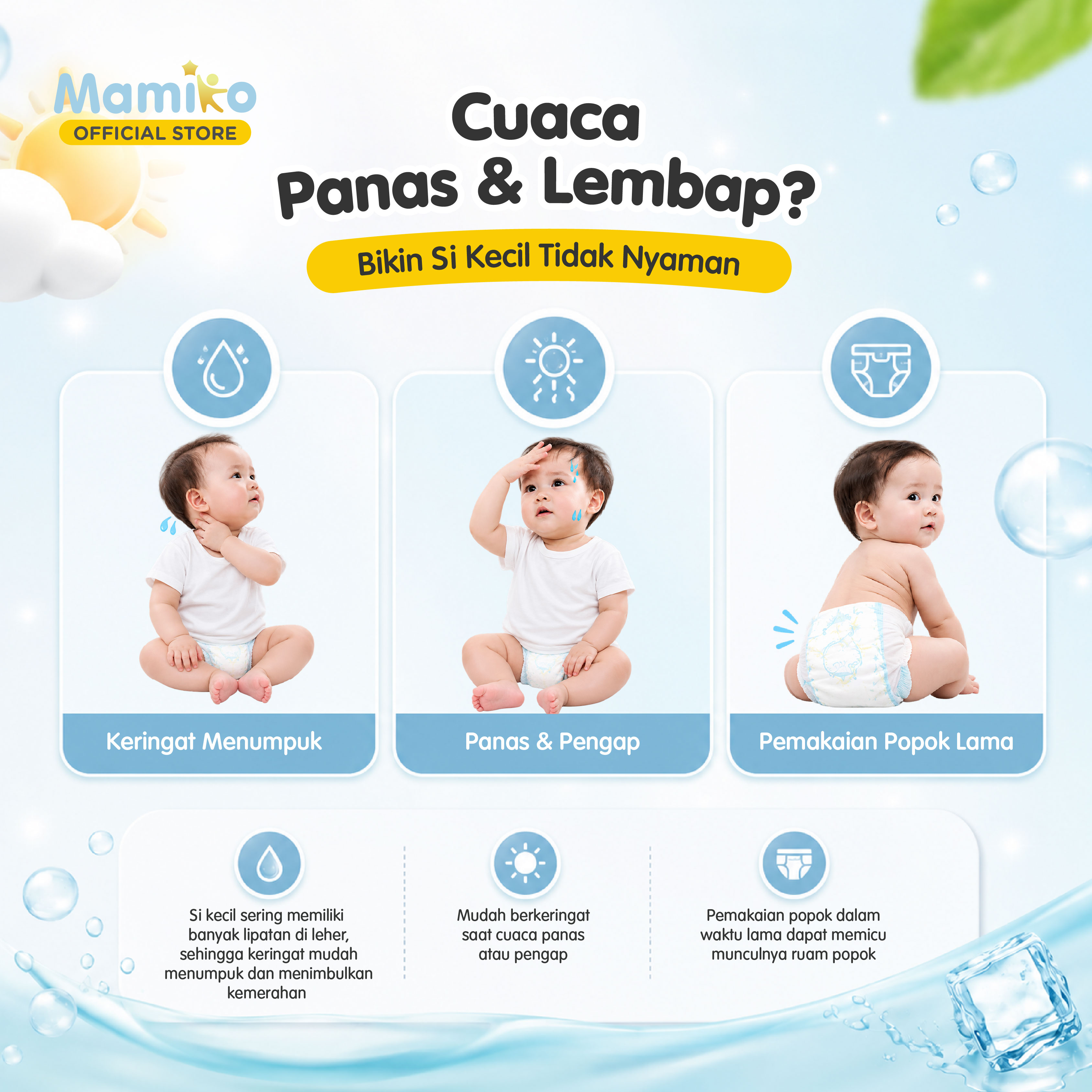 Mamiko Cooling Baby Lotion 100g Hipoalergenik Formula Dokter Tanpa Aroma untuk Kulit Sensitif Newborn Foto 8