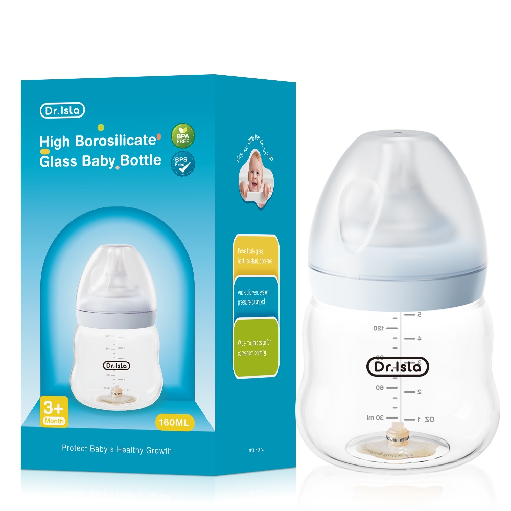 Dr.Isla Botol Susu Bayi GB61 Kaca Borosilikat Anti Kembung Dot Silikon Cair Foto 6