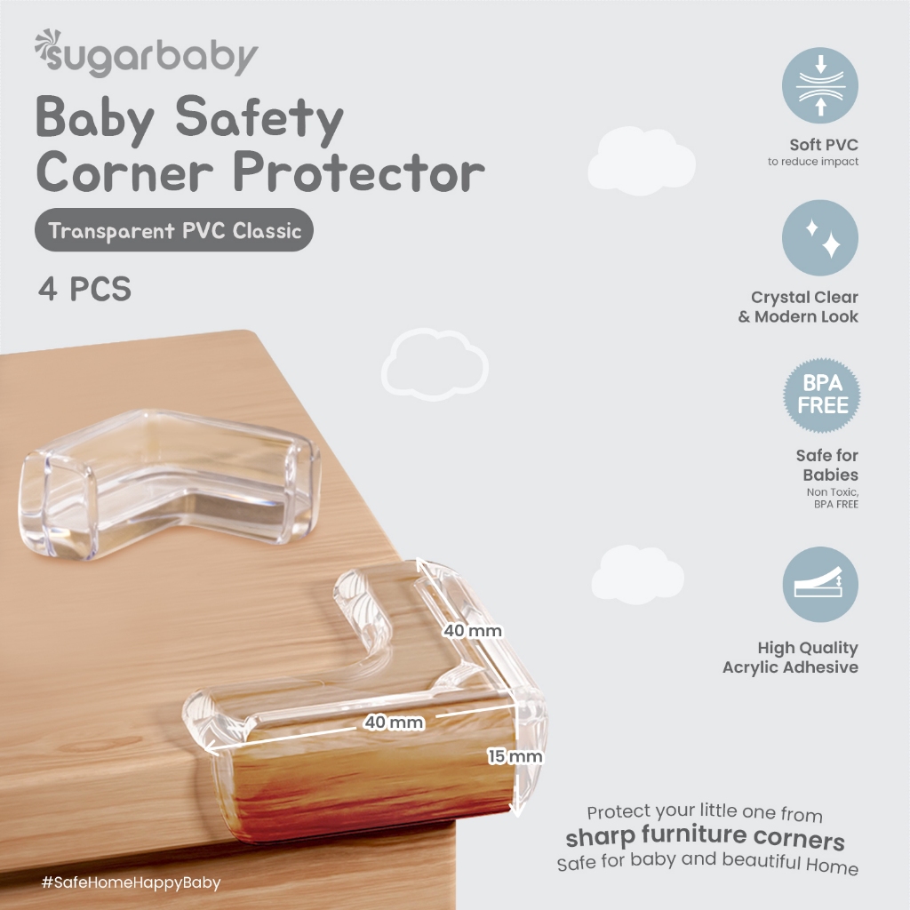 Sugarbaby Baby Safety Edge & Corner Protector PVC Transparan BPA Free 2M Roll & Foto 2