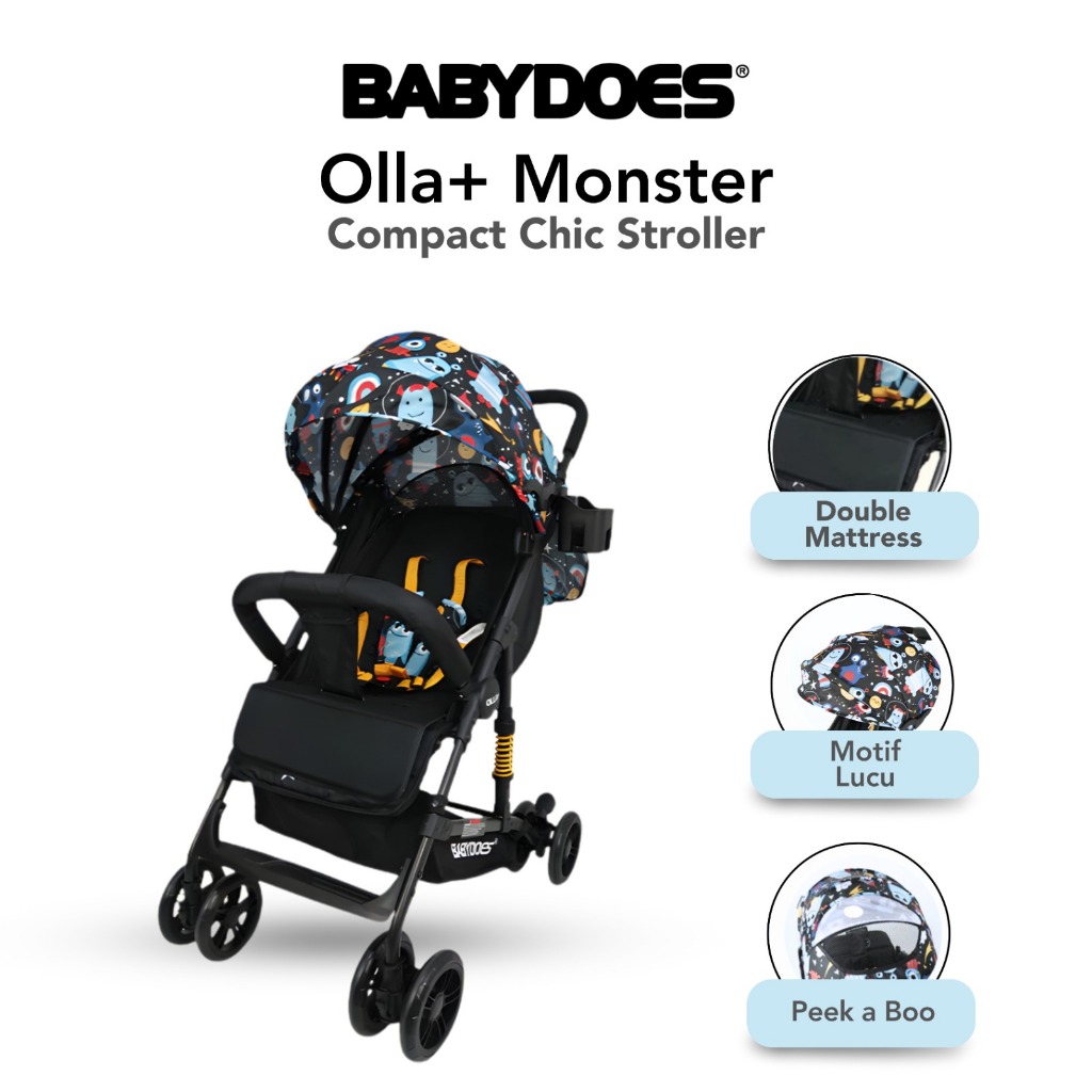 Stroller Bayi Babydoes Olla+ MONSTER Series 3 in 1 Newborn to Toddler 20kg Foto 2