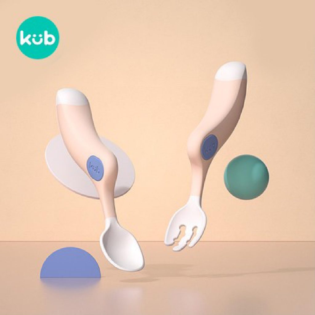 Sendok Garpu Bayi Mamiko KUB Working Curved Spoon Fleksibel Silikon MPASI Foto 6