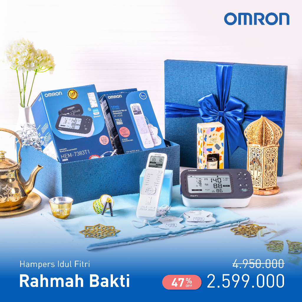 Omron HEM-7383T Tensimeter Dual User Deteksi AFib & Omron TENS HV-F230 Made in Japan