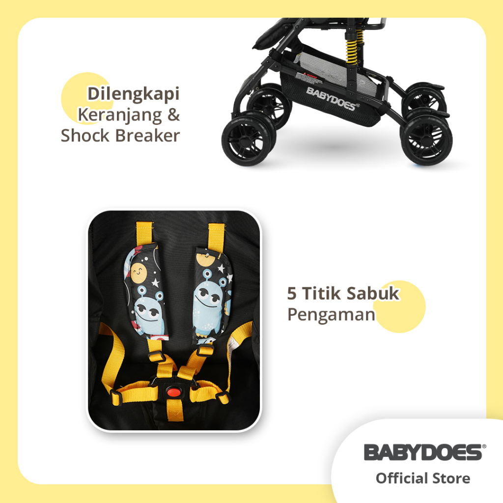 Stroller Bayi Babydoes Olla+ MONSTER Series 3 in 1 Newborn to Toddler 20kg Foto 7