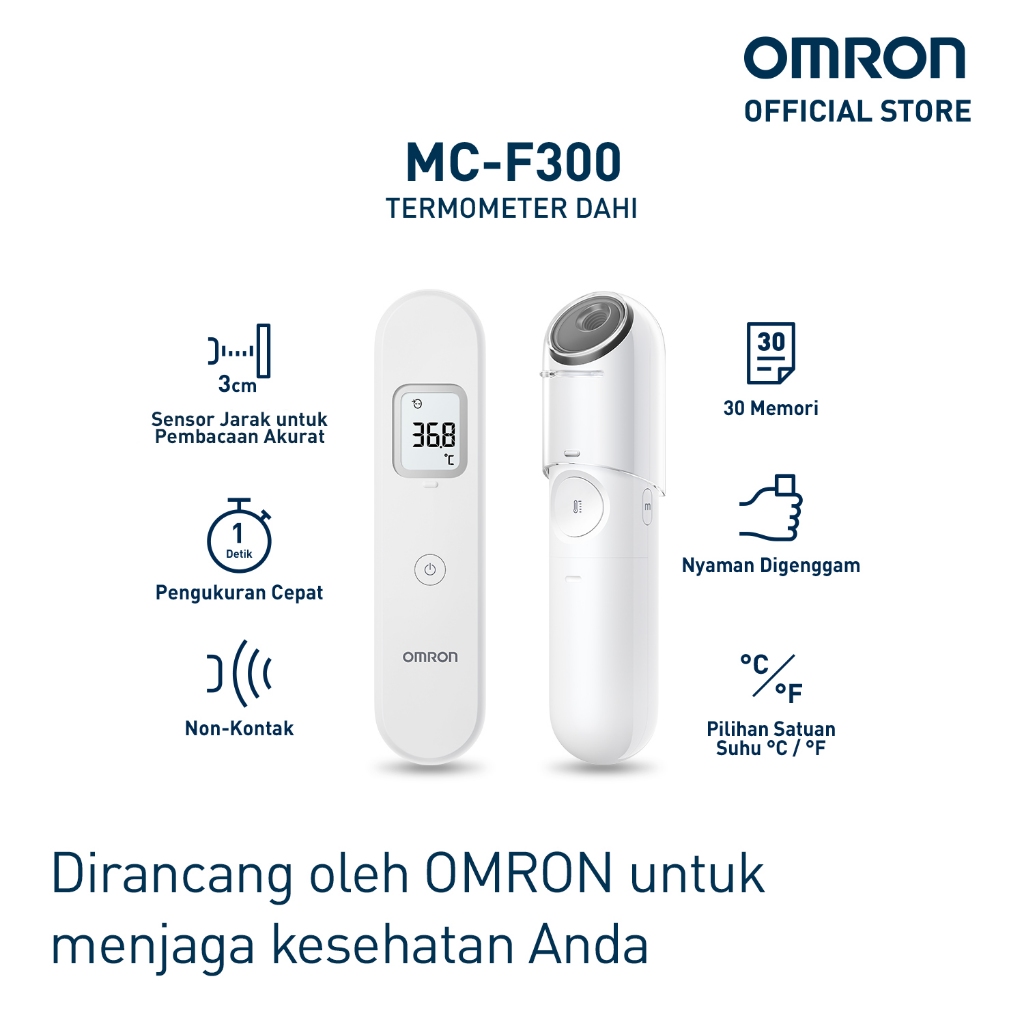 Termometer Dahi Digital Omron MC-F300 Infrared Tanpa Kontak Pengukur Suhu 1 Detik Foto 2