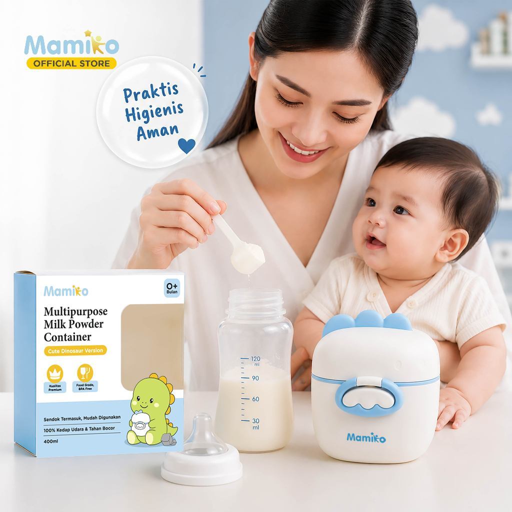 Mamiko Milk Powder Container Wadah Susu Bubuk Portable 400ml BPA Free dengan Gantungan Foto 4