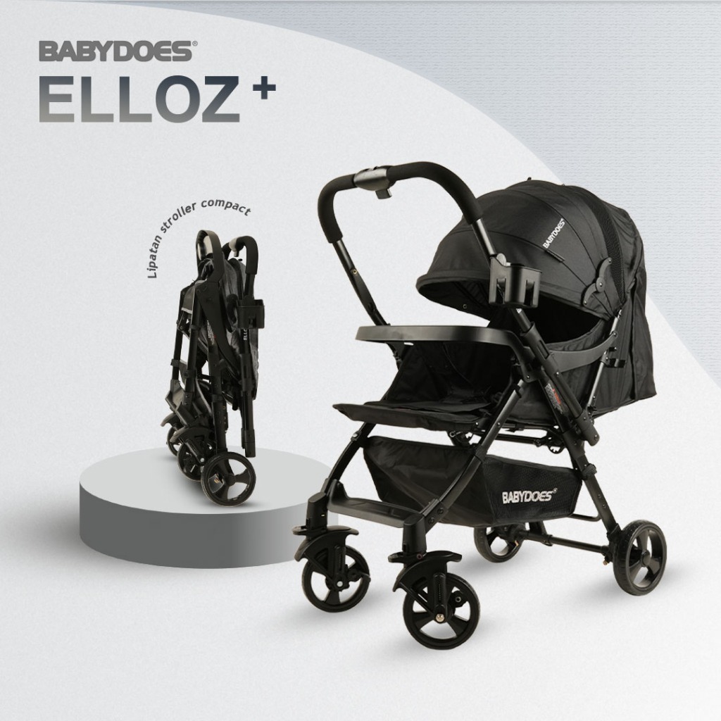 Stroller Babydoes Elloz+ Reversible Handle Kanopi Lebar Newborn hingga 20kg Foto 6