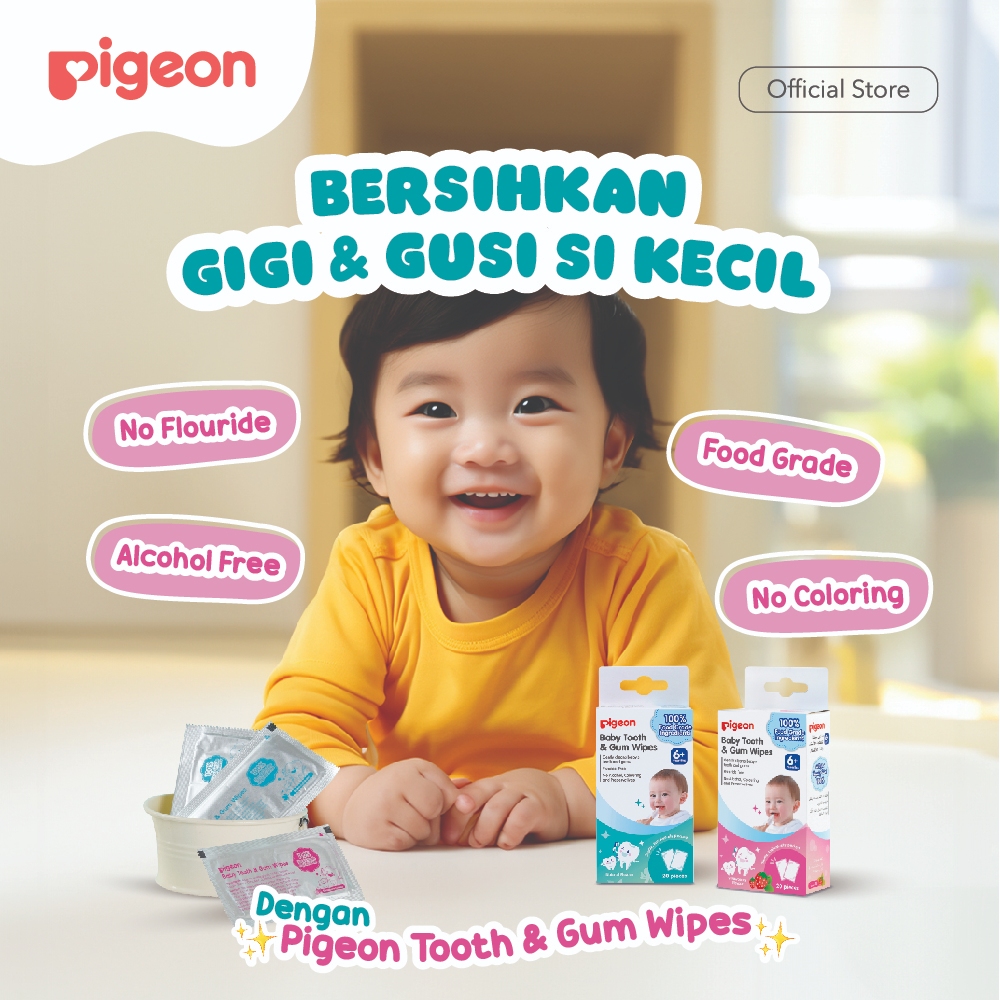Pigeon Baby Tooth & Gum Wipes Tisu Basah Pembersih Gigi Gusi Bayi 6 Bulan+ Foto 2