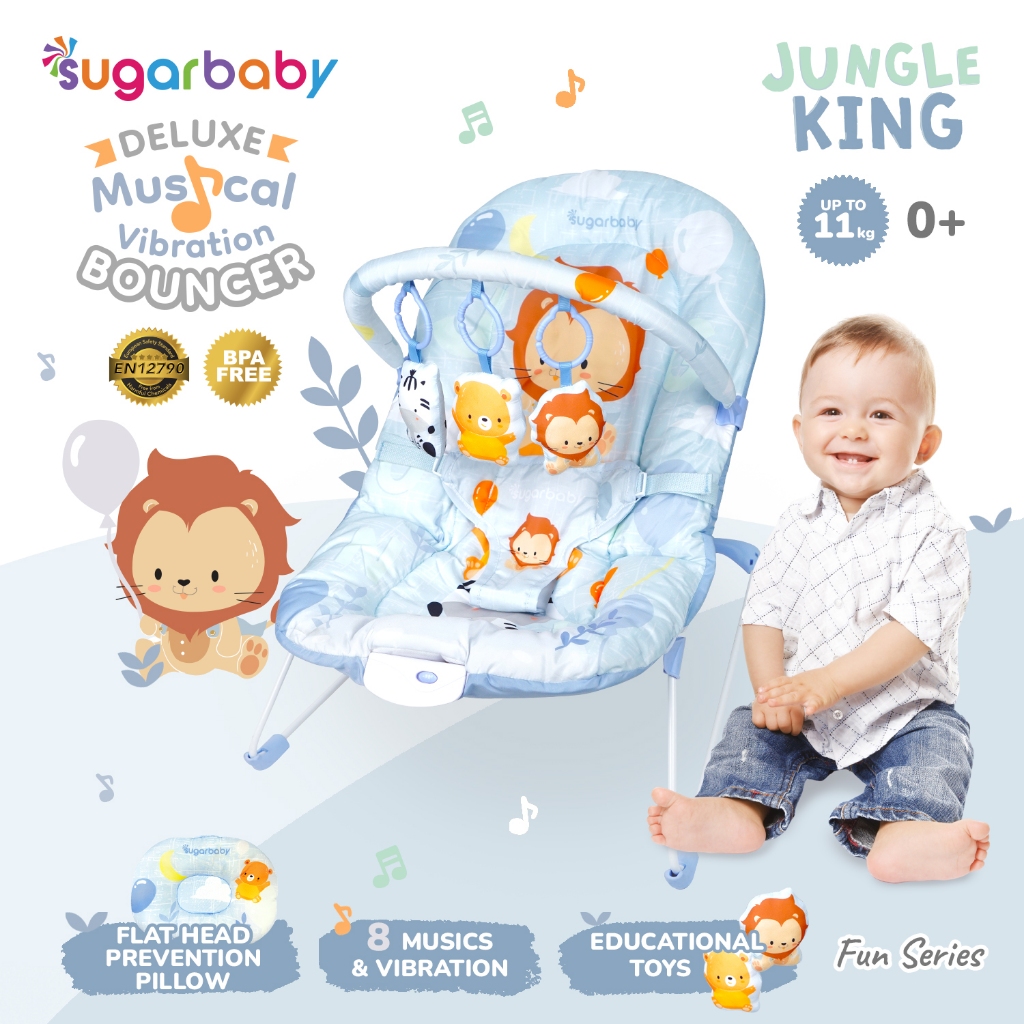 Sugar Baby Deluxe Musical Vibration Bouncer Kursi Ayunan Bayi dengan Musik & Getar Foto 7