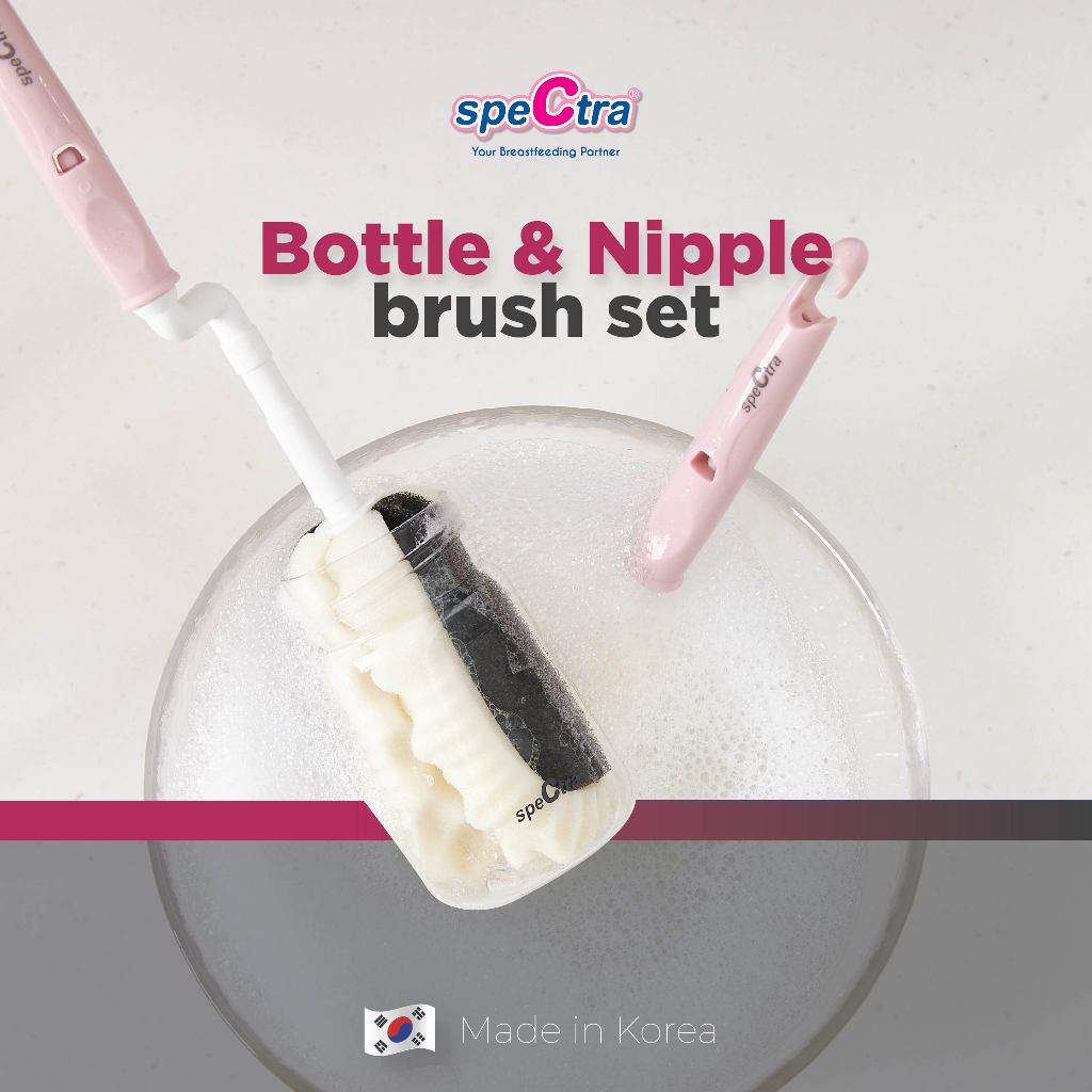 Sikat Botol Susu Spectra Vanilla 2 Pcs Original untuk Pembersih Botol Bayi