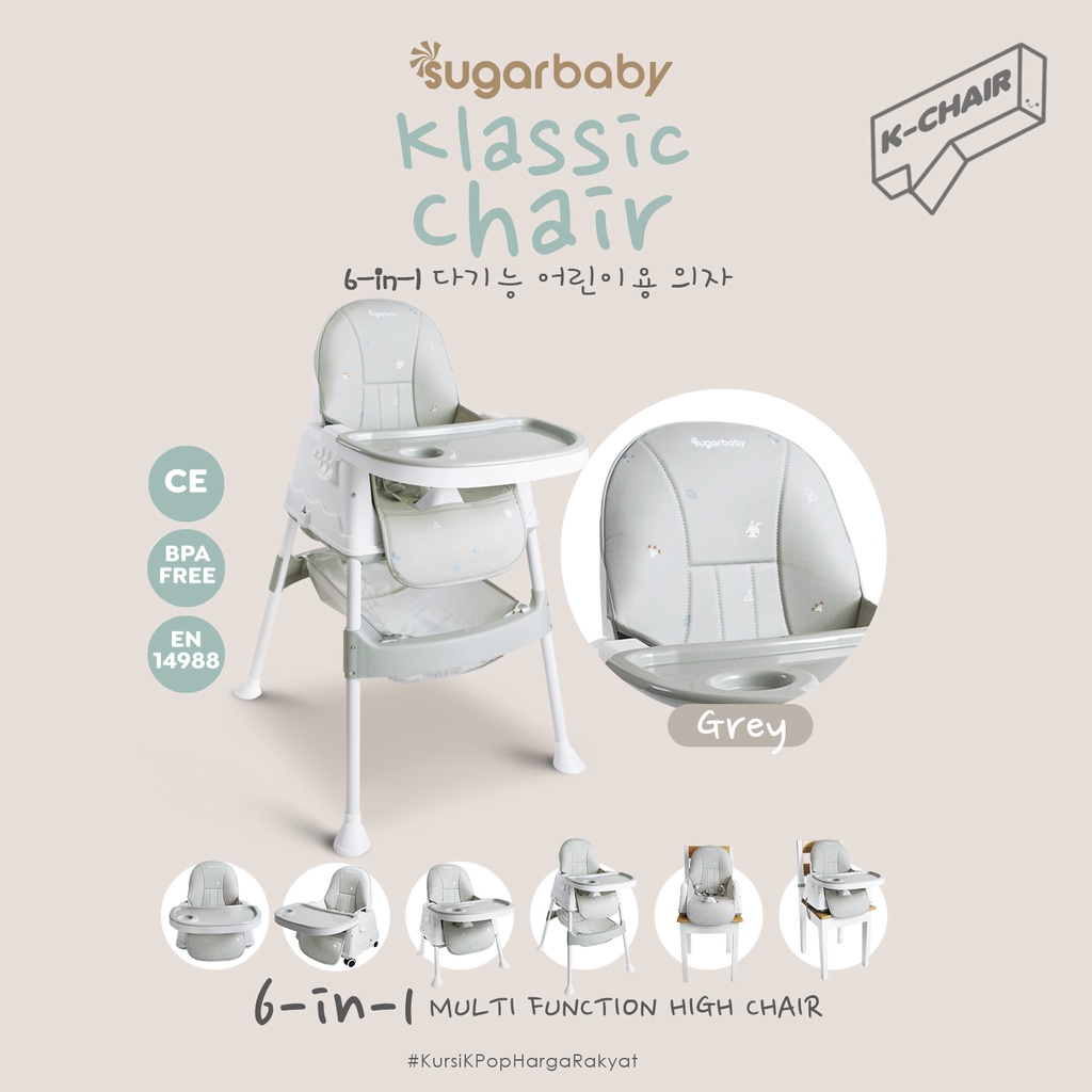 Sugarbaby K-Chair Klassic Chair 6in1 Kursi Makan Bayi Multifungsi High Chair Booster Seat Foto 7