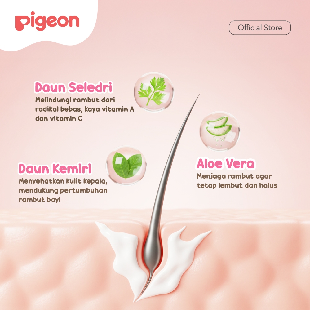 PIGEON Baby Hair Lotion Hypoallergenic Losion Rambut Bayi Halal BPOM Foto 2