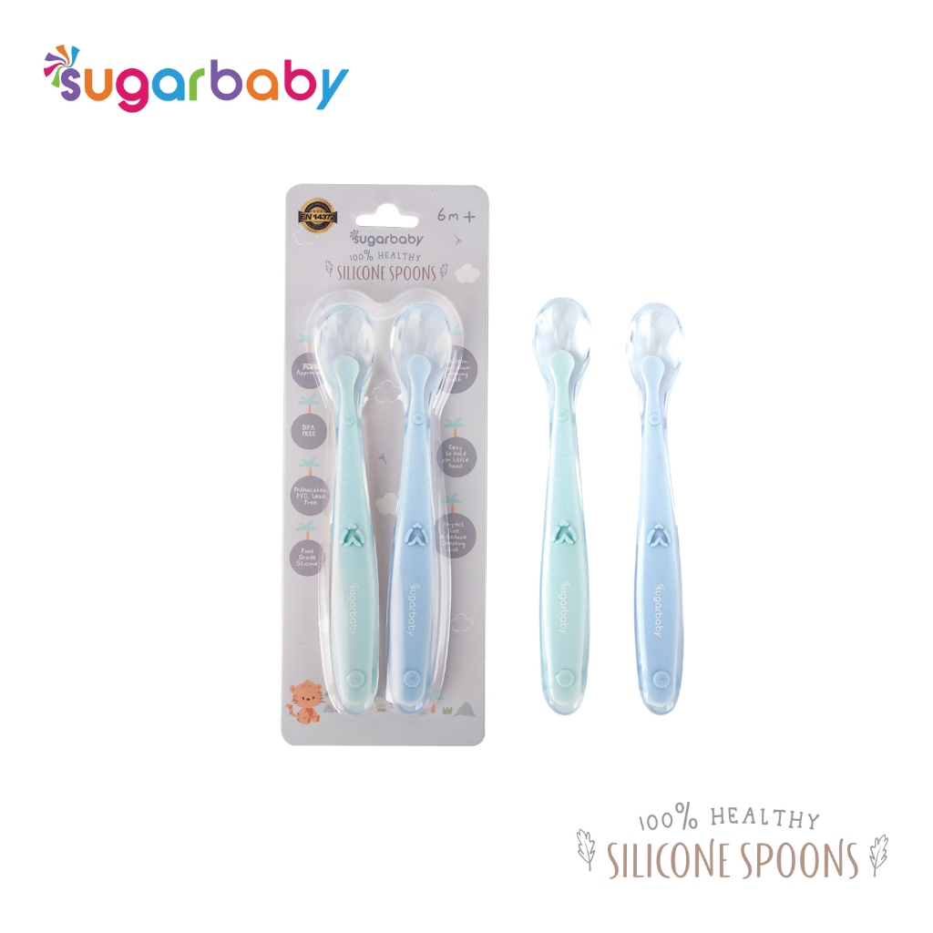 Sugarbaby Healthy Silicone Spoon 2 Set 1 Sendok Dengan Case BPA Free Food Grade Foto 5