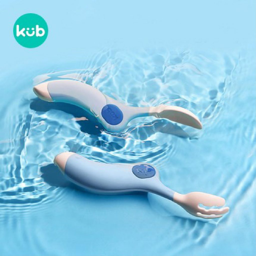 Sendok Garpu Bayi Mamiko KUB Working Curved Spoon Fleksibel Silikon MPASI Foto 2