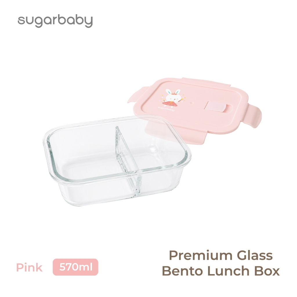 Sugarbaby Premium Glass Bento Lunch Box Borosilicate 750ml 3 Kompartemen Leak Proof BPA Free Foto 5