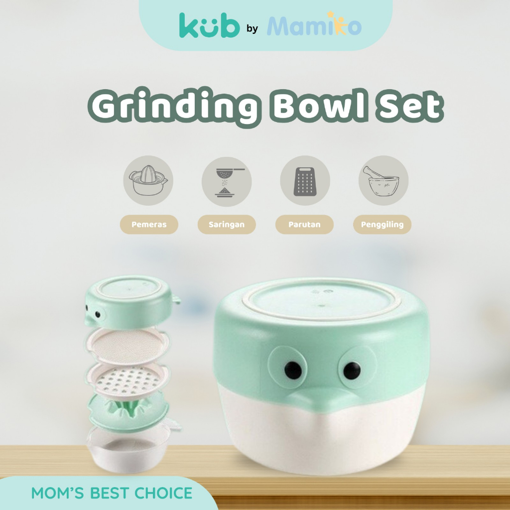 KUB Grinding Bowl Set 7pcs Mangkuk Penggiling MPASI Bayi Anti Slip Silicone Foto 2