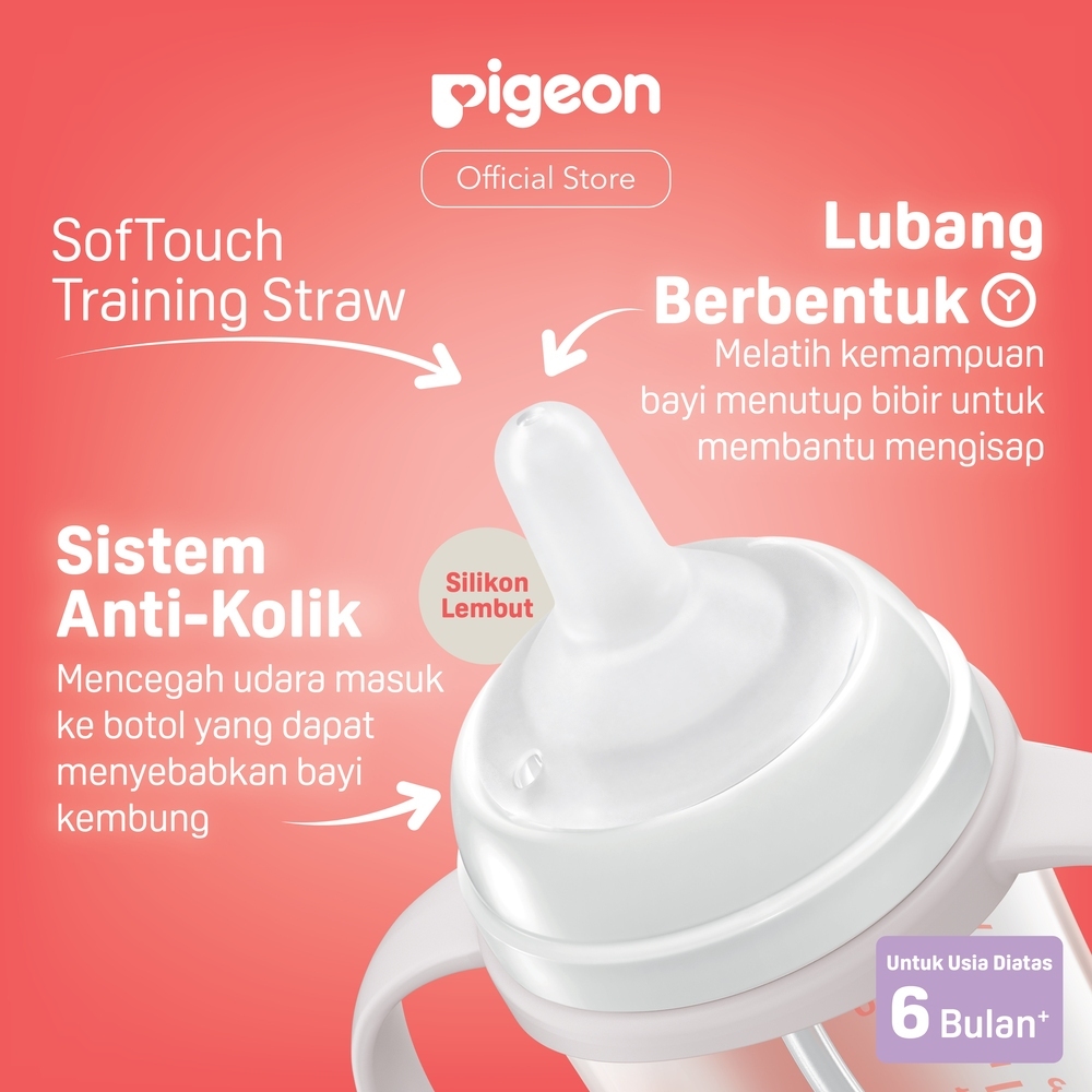 PIGEON SofTouch 2-Step Straw Set Sparepart Training & Drinking Straw Gravity Ball Anti Kolik Foto 2