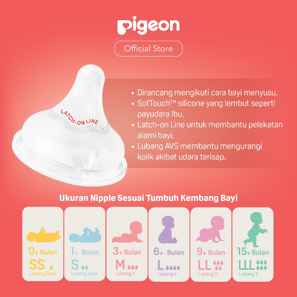 Pigeon Softouch Nipple Wide Neck Dot Botol Susu 2pcs Box Original Anti Kolik AVS Foto 3