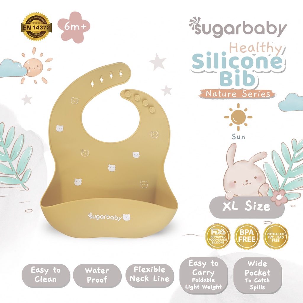 Celemek Silikon Bayi Sugarbaby Healthy Silicone Bib Nature Series Food Grade FDA Foto 6