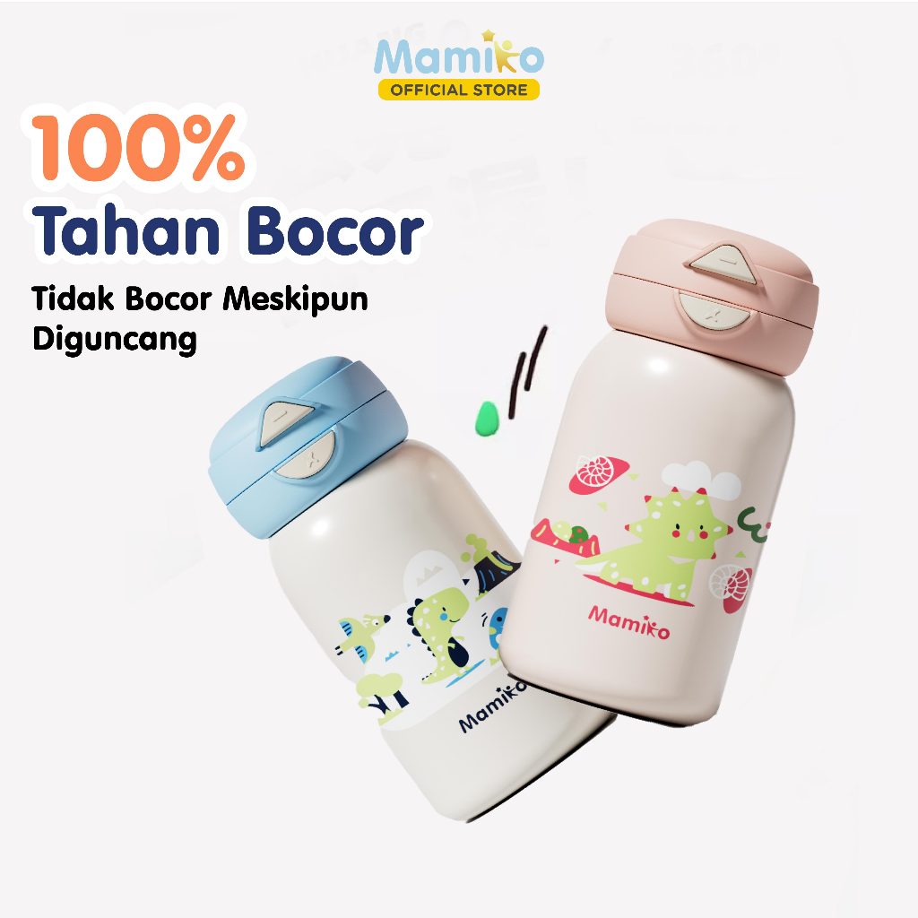 Mamiko Botol Minum Vakum 550ml Stainless Steel 316 Sedotan & Teguk Anti Bocor Foto 5