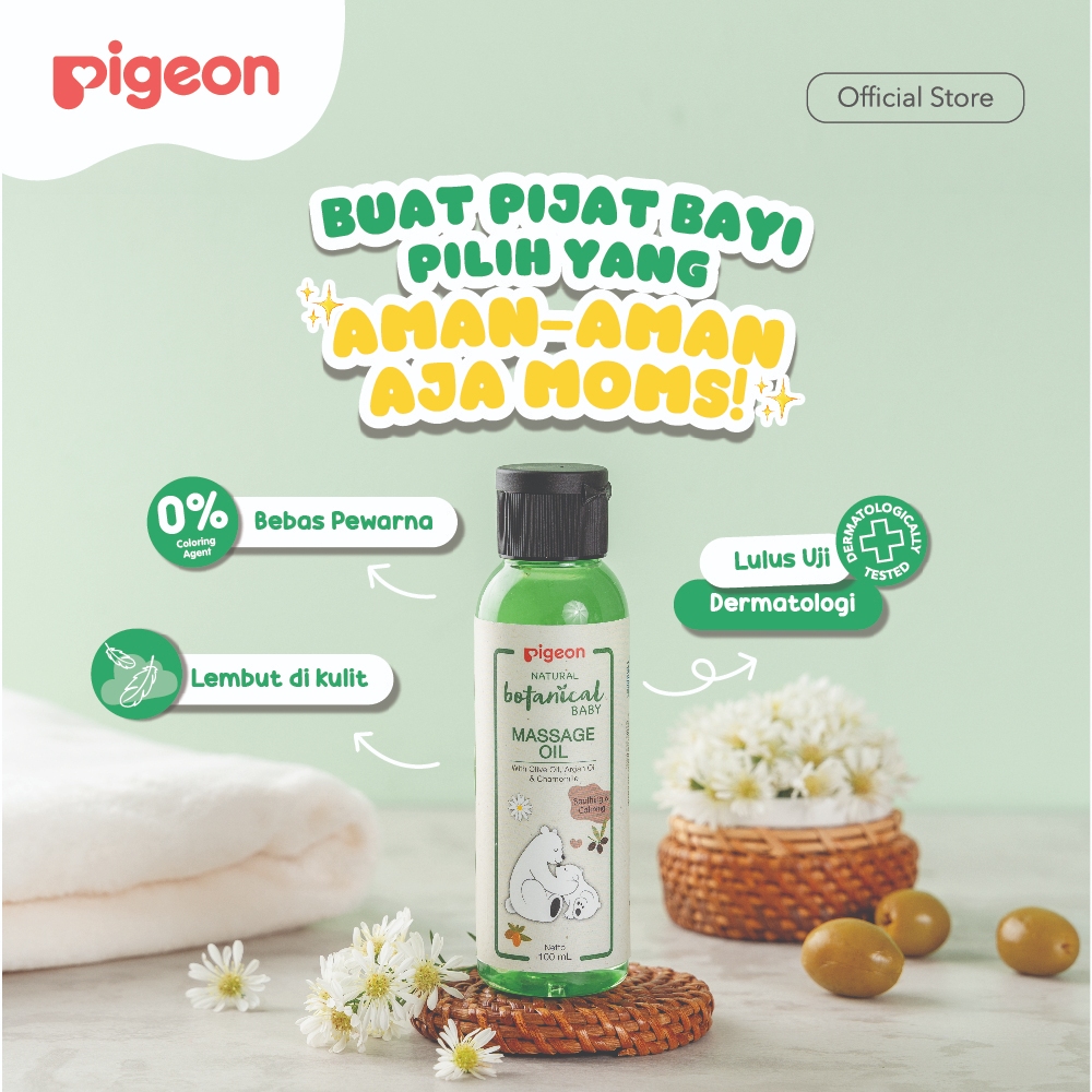 Pigeon Botanical Baby Massage Oil 100 ml Minyak Pijat Kulit Normal Sensitif Foto 2