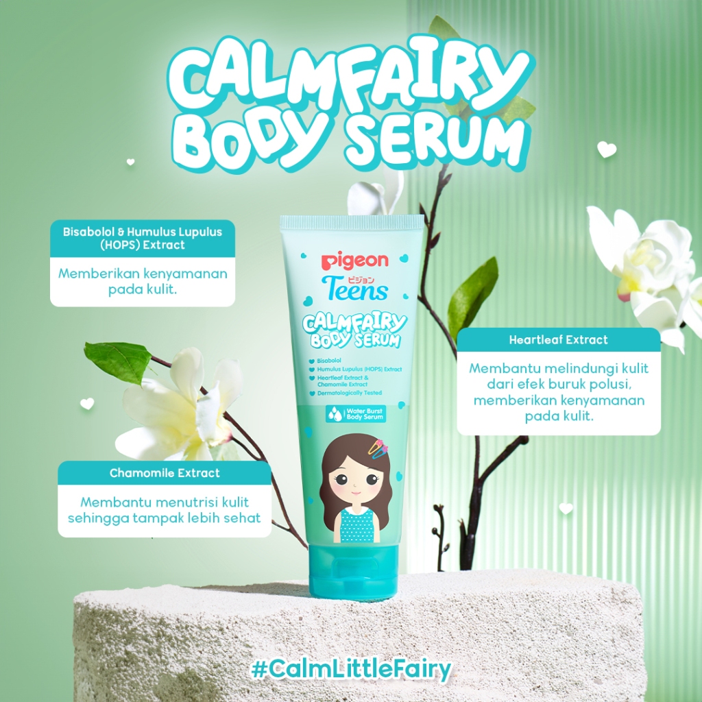 Pigeon Teens Calm Fairy Body Serum 100ml untuk Kulit Sensitif & Iritasi Remaja Foto 2