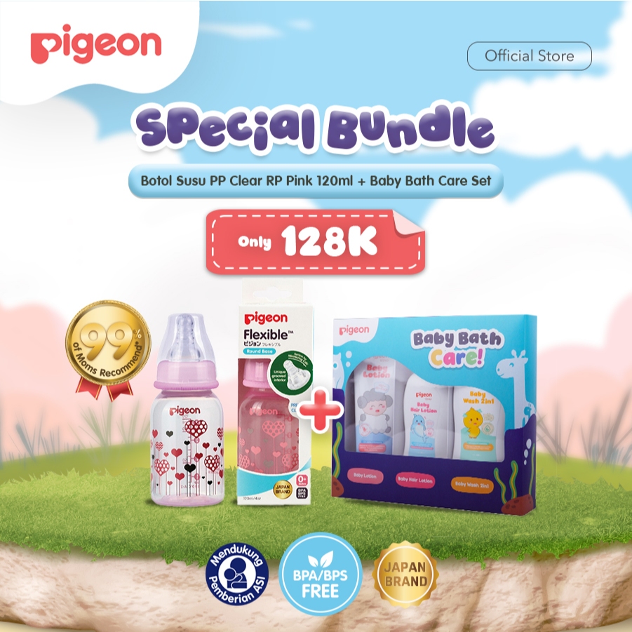 Pigeon Baby Bath Care Set Travel Kit Paket Perlengkapan Mandi Bayi 4 Item Foto 8
