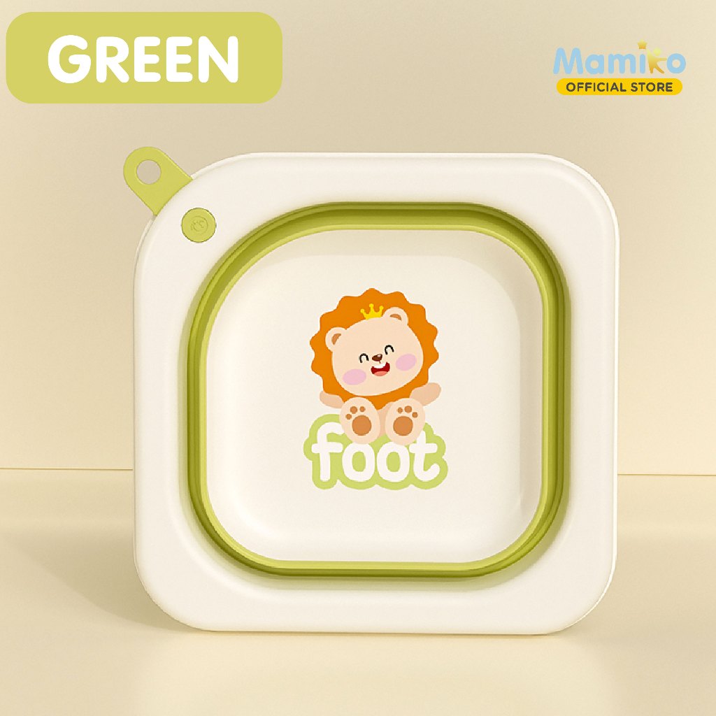 Mamiko Foldable Baby Wash Basin Lion Baskom Ember Lipat Multifungsi BPA Free Foto 7
