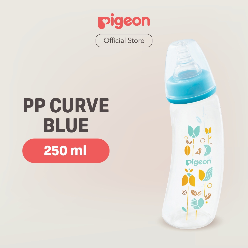 PIGEON Botol Susu PP Curve 250ml Anti Kolik dengan Dot Peristaltic Slim Neck Size Foto 5