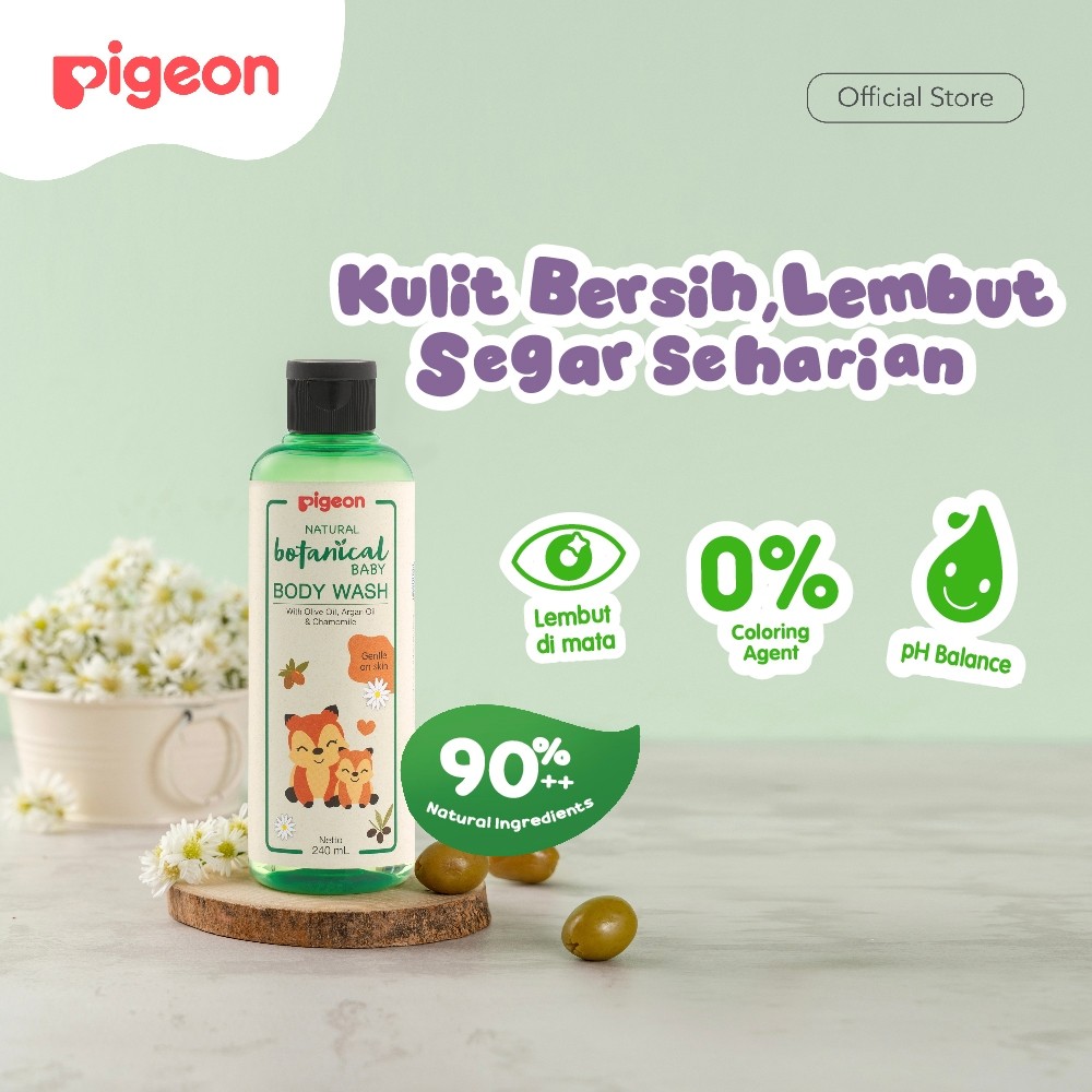 Pigeon Botanical Baby Body Wash Sabun Mandi Cair Bayi 450ml Hypoallergenic pH Balance Foto 6