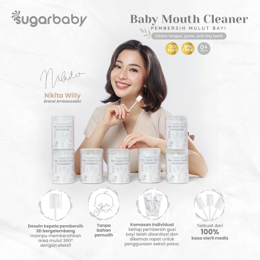Sugarbaby Baby Mouth Cleaner Pembersih Mulut Lidah Gusi Bayi 30 Pcs Kasa Steril Medis