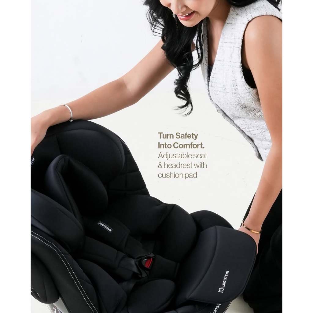 Babydoes Full Rotate 2.0 Car Seat 360° ISOFIX Sertifikasi ECE R44/04 dengan Alarm Buckle Foto 3