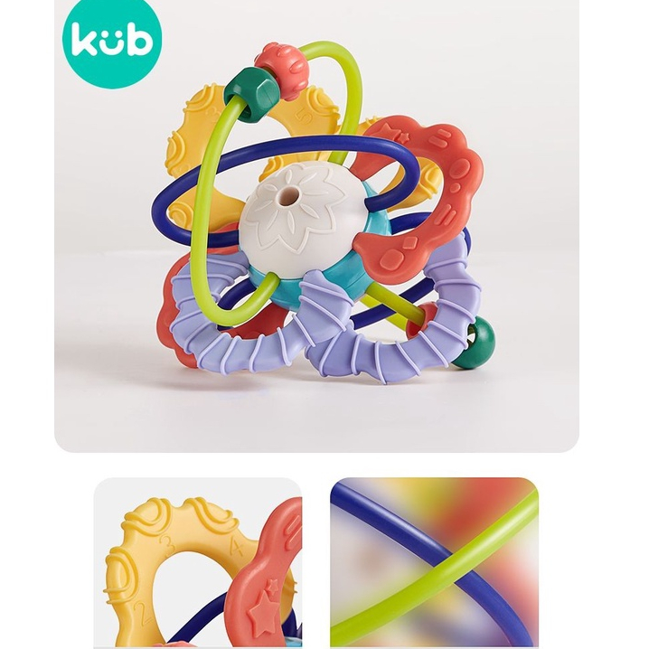 KUB Teether Ball Mainan Gigitan Bayi Bola Bebas BPA Aman untuk Bayi Foto 6