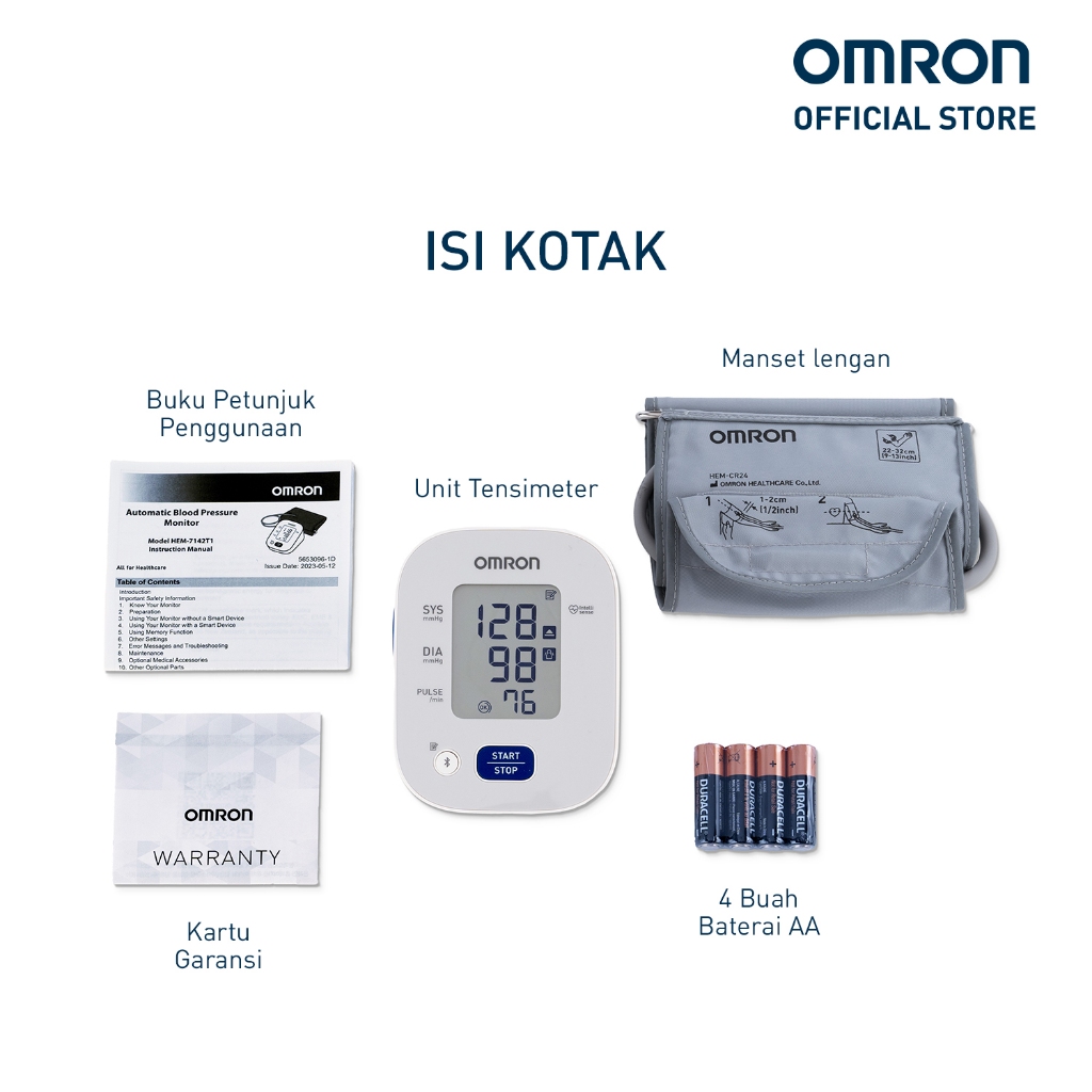 Omron HEM-7141T Tensimeter Digital Tekanan Darah Bluetooth IntelliSense Izin Edar BPOM Foto 4