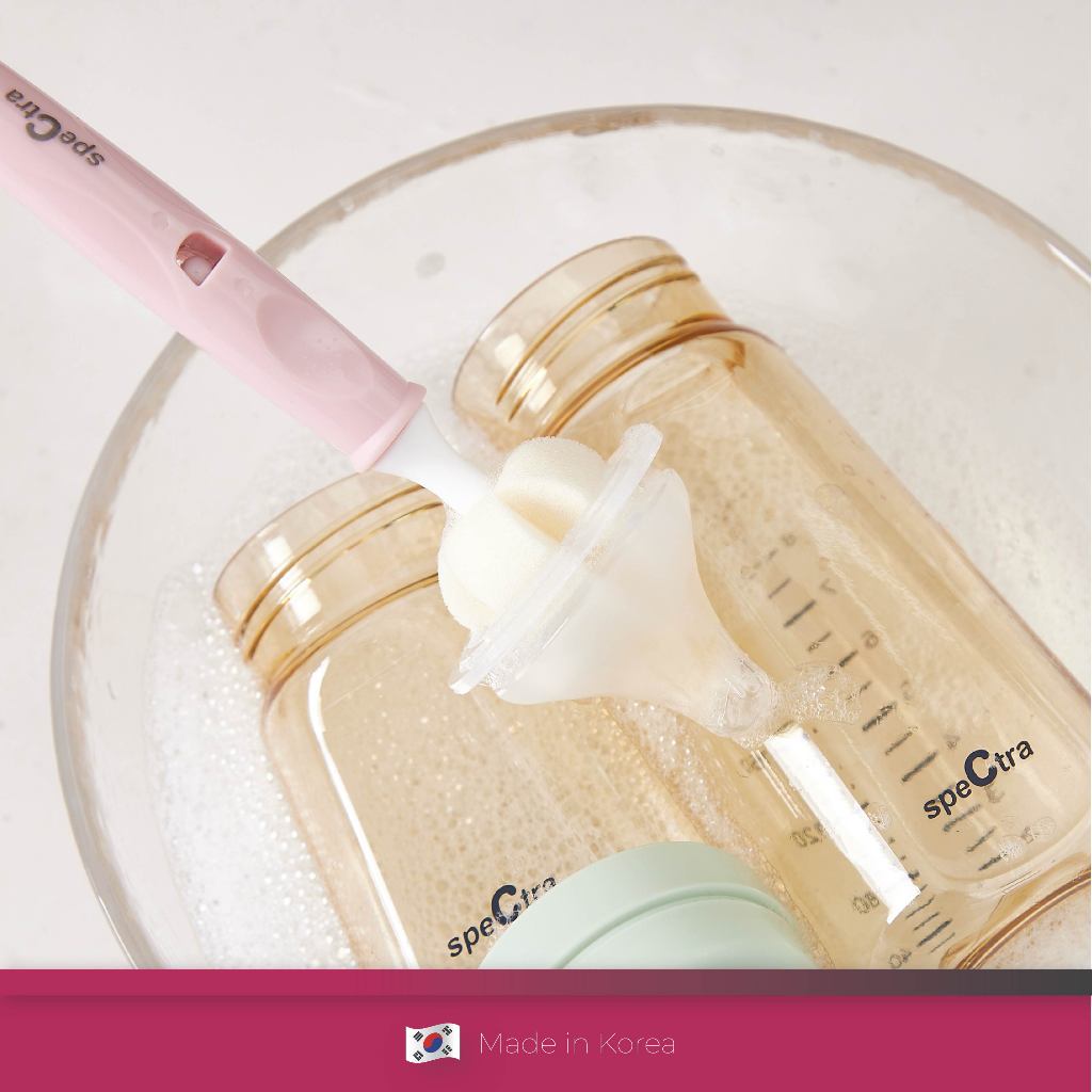 Sikat Botol Susu Spectra Vanilla 2 Pcs Original untuk Pembersih Botol Bayi Foto 3