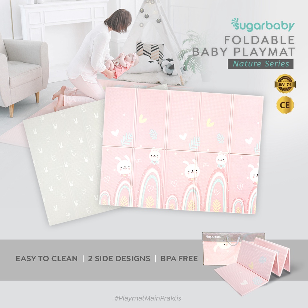 SUGAR BABY Foldable Baby Playmat Nature Series XL Anti Licin Anti Air Matras Bayi Foto 8