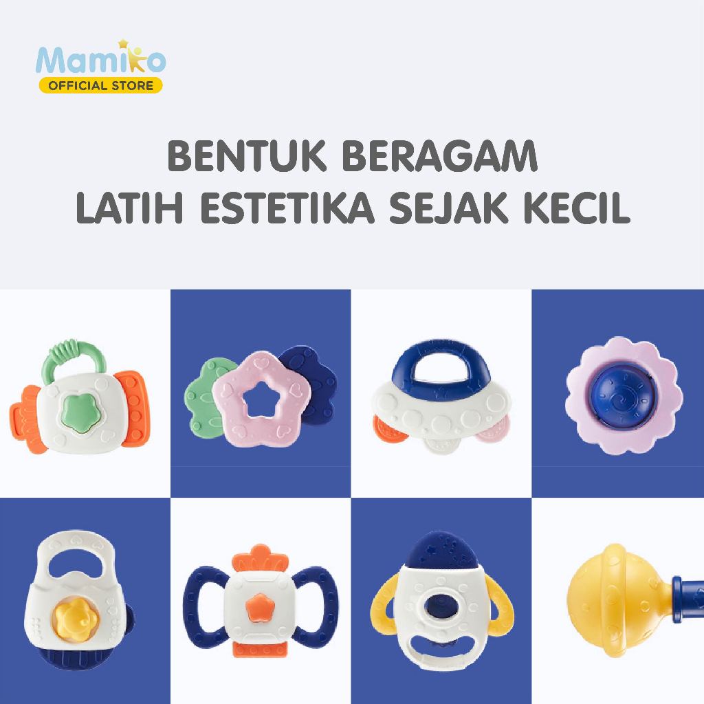 KUB Teether Set Rattle Shake Toy Mainan Gigitan Bayi BPA Free 8/9/10pcs Foto 7