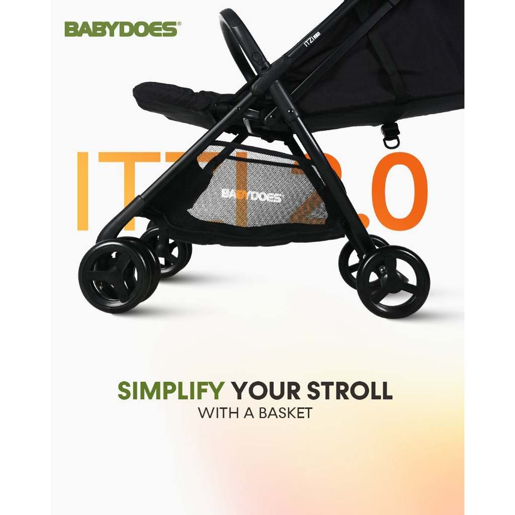 Babydoes Itzi 2.0 Stroller Auto-Fold Lightweight 5.9 kg Compact dengan Kelambu Foto 4