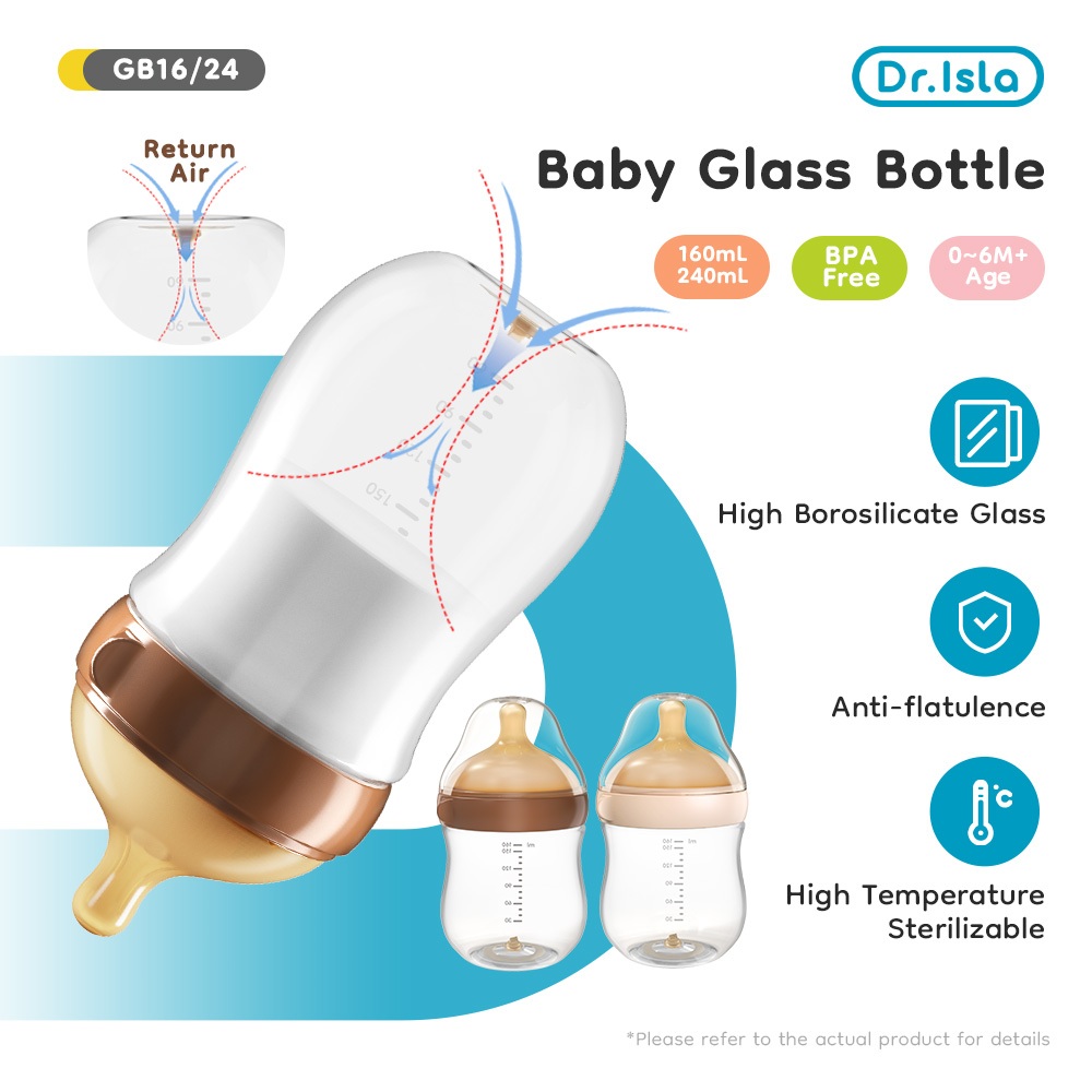 Botol Susu Kaca Dr.isla Anti Kolik Foto 2