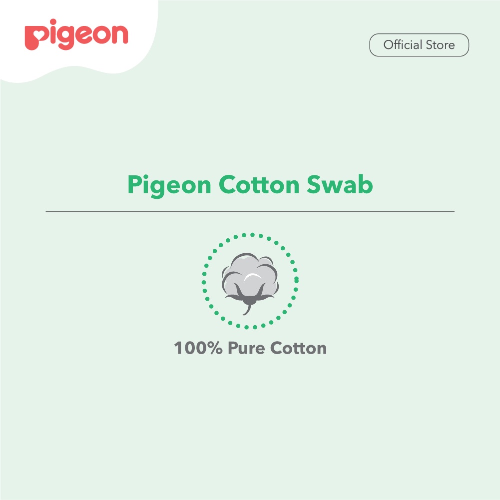 Pigeon Cotton Swab Cotton Buds Kapas Tangkai Lembut untuk Bayi & Anak Foto 4